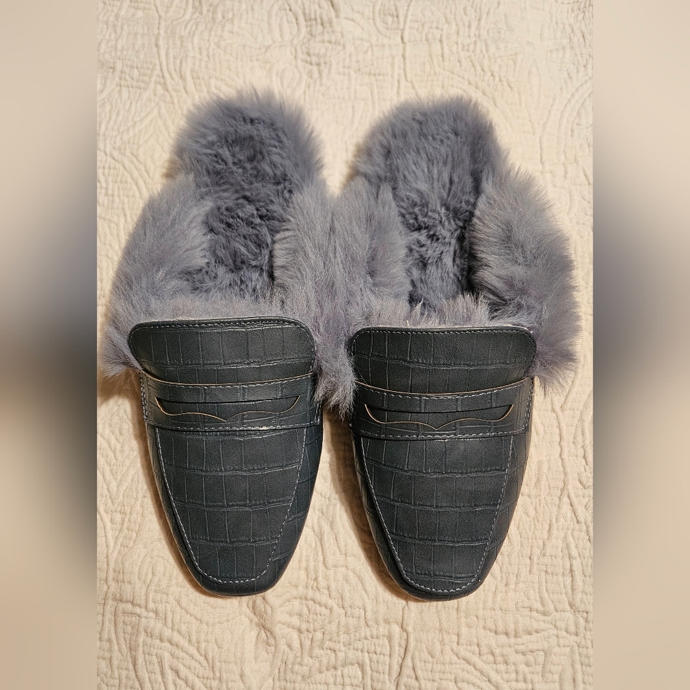 Bamboo Furlined Japanese style Slippers Sz 7.5 NWT